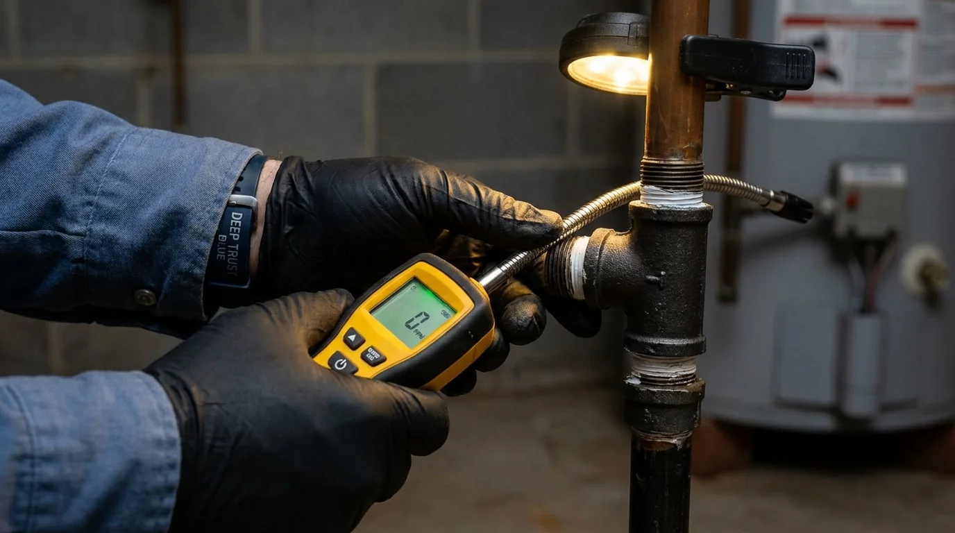 Gas leak detection with electronic sniffer by Johns Plumbing LLC in Bodega Bay